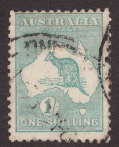 1929-30 Australia #98 - One Shilling - Blue-Green Kangaroo - Used Cv$12.50