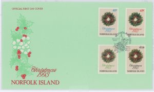 Norfolk Island 546-549 1993 Christmas. U/A FDC.