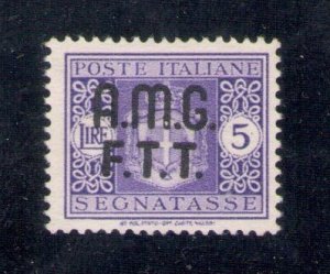 1947 TRIESTE A Segnatasse 5 Lire Violet Watermarkless Centered 4A Cilium