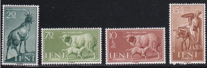 Ifni # 86-87, B41-42, Goat, Ewe & Lamb, Mint NH, 1/2 Cat.