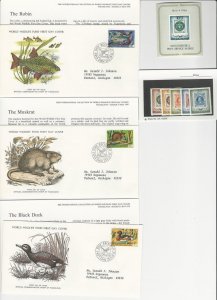 Yugoslavia, Postage Stamp, #816-21 MInt NH, 1296, 1298-99 FDC, 1966-76 Fish