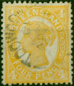 Queensland 1898 4d Yellow SG244 Fine Used (3)