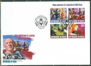 NIGER 2013 40th MEMORIAL  ANNIVERSARY OF PABLO PICASSO SHEET FDC