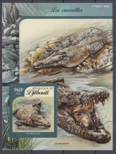 2016 Djibouti 838/B170 Reptiles / Crocodiles 12,00 €