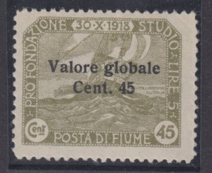 ITALY - Fiume n. 112  cv 2400$  MNH** Signed Raybaudi