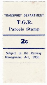 (I.B) Australia - Tasmania Railways : Parcels Stamp 2c