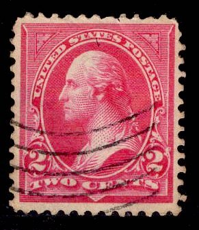 US Stamp #266 2c Carmine Washington USED SCV $5.50. Type II