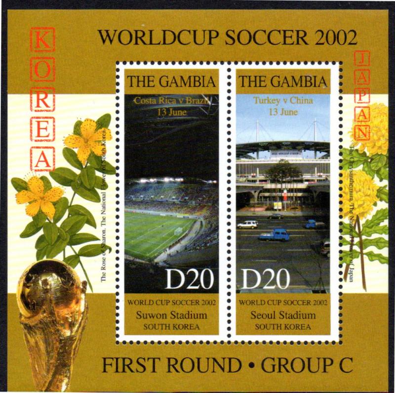 GAMBIA 2620-2643 MNH S/S SCV $110.00 BIN $66.00 WORLDCUP SOCCER