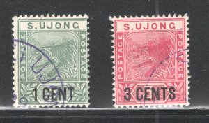 Malaya - Sungei Ujong, Scott #34-35   VF, Used, CV $9.40 ..... 6110004