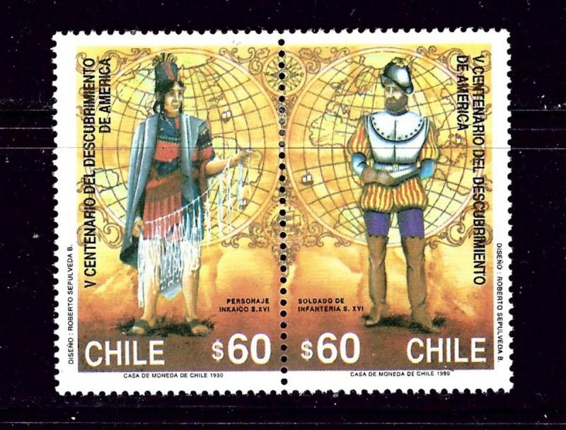 Chile 883a MH 1990 Discovery of America Anniv