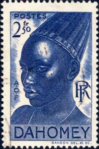 DAHOMEY - 1941 - Yv.137 / Mi.142 2fr50 bleu - Oblitéré TB