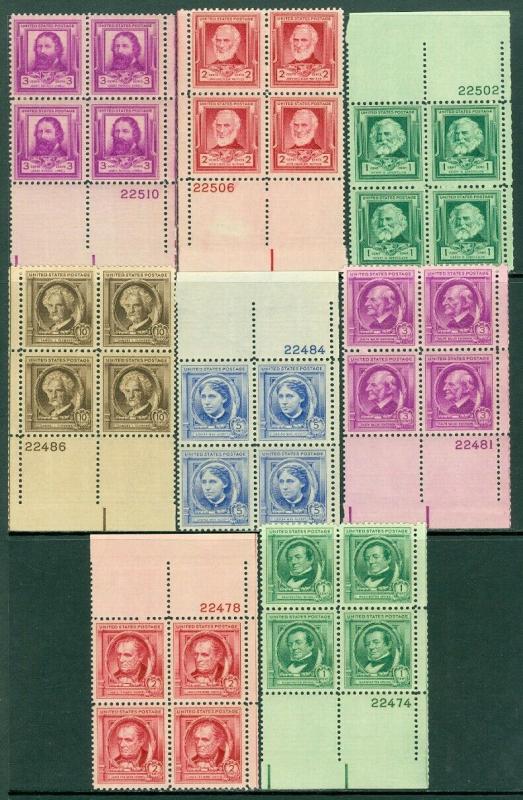 EDW1949SELL : USA 1940 Scott #859-93 P/B. VF, Mint NH. Very clean set. Cat $245.