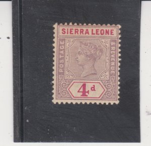 Sierra Leone Scott # 40 Mint  Hinged Cat $10.00 slight toned at top