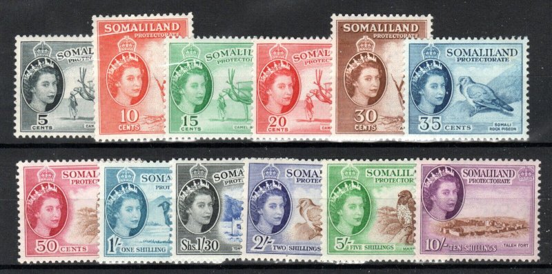 Somaliland Protectorate 1953-58 Ensemble To 10s Sg 137-48 Mlh / MH 