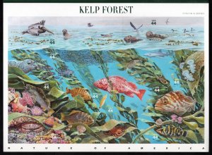 US #4423 44c Kelp Forest, Sheet, VF mint never hinged, Fresh Sheet