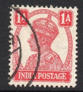 INDIA SG268 1943 1a CARMINE USED