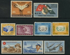 PAKISTAN Sc#213-221 1965 Five Complete Sets OG Mint NH