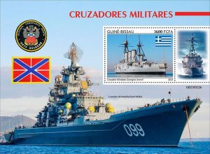 GUINEA BISSAU - 2023 - Military Cruisers - Perf Souv Sheet - Mint Never Hinged