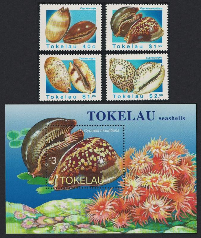 Tokelau Sea Shells 4v+MS SG#250-MS254