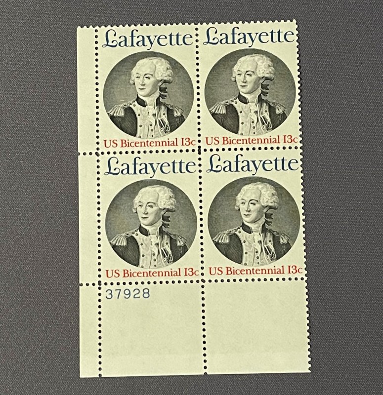 1716,  1977 13c Marquis de Lafayette, PB, LL, Mint, OGNH, CV $4.00