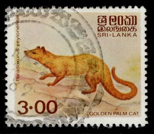 SRI LANKA QEII SG781, 3r golden palm civet, FINE USED.