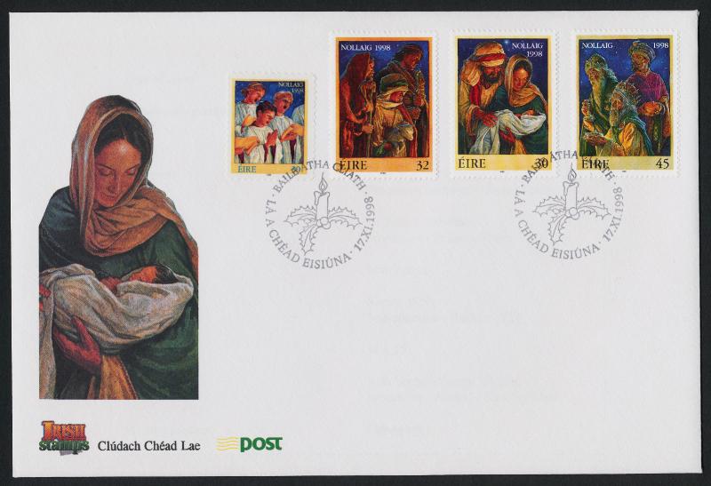 Ireland 1157-60 on FDC Christmas, Art