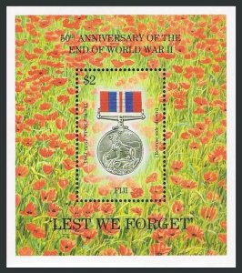 Fiji 724,MNH.Michel 730 Bl.15. End of WW II,50th Ann.1995.War Medal 1939-1945.