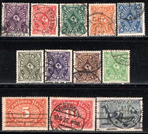 Germany Reich Scott # 185 - 196, used, cpl set