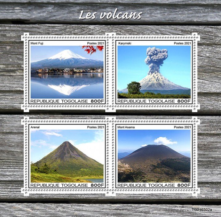 TOGO - 2021 - Volcanoes - Perf 4v Sheet - Mint Never Hinged