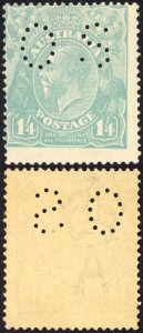 Australia SGO75 1s4d Pale Blue M/M Perf OS Cat 120 pounds