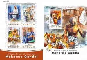 Djibouti Mahatma Gandhi India Politics Personalities MNH stamp set