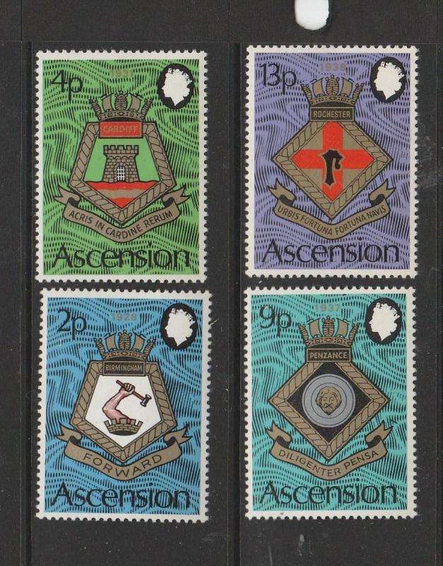 Ascension 1973 Royal naval crests UM/MNH SG 166/9