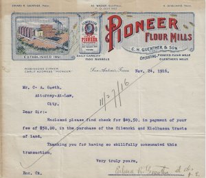 1916 - Letterhead from San Antonio's famous Pioneer Flour Mills - Epheme...