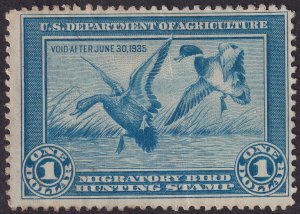 #RW1 Mint NG, Fine, Crease (CV $175 - ID31214) - Joseph Luft