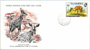 1977 Gambia - World Wildlife Fund FDC - Antelope on Cachet - F11285