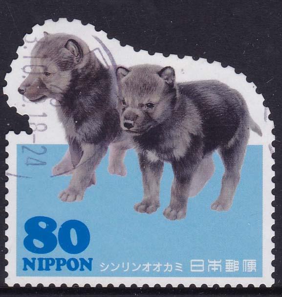 Japan 2013 Heartwarming Animals Wolf Cubs 80y-used 