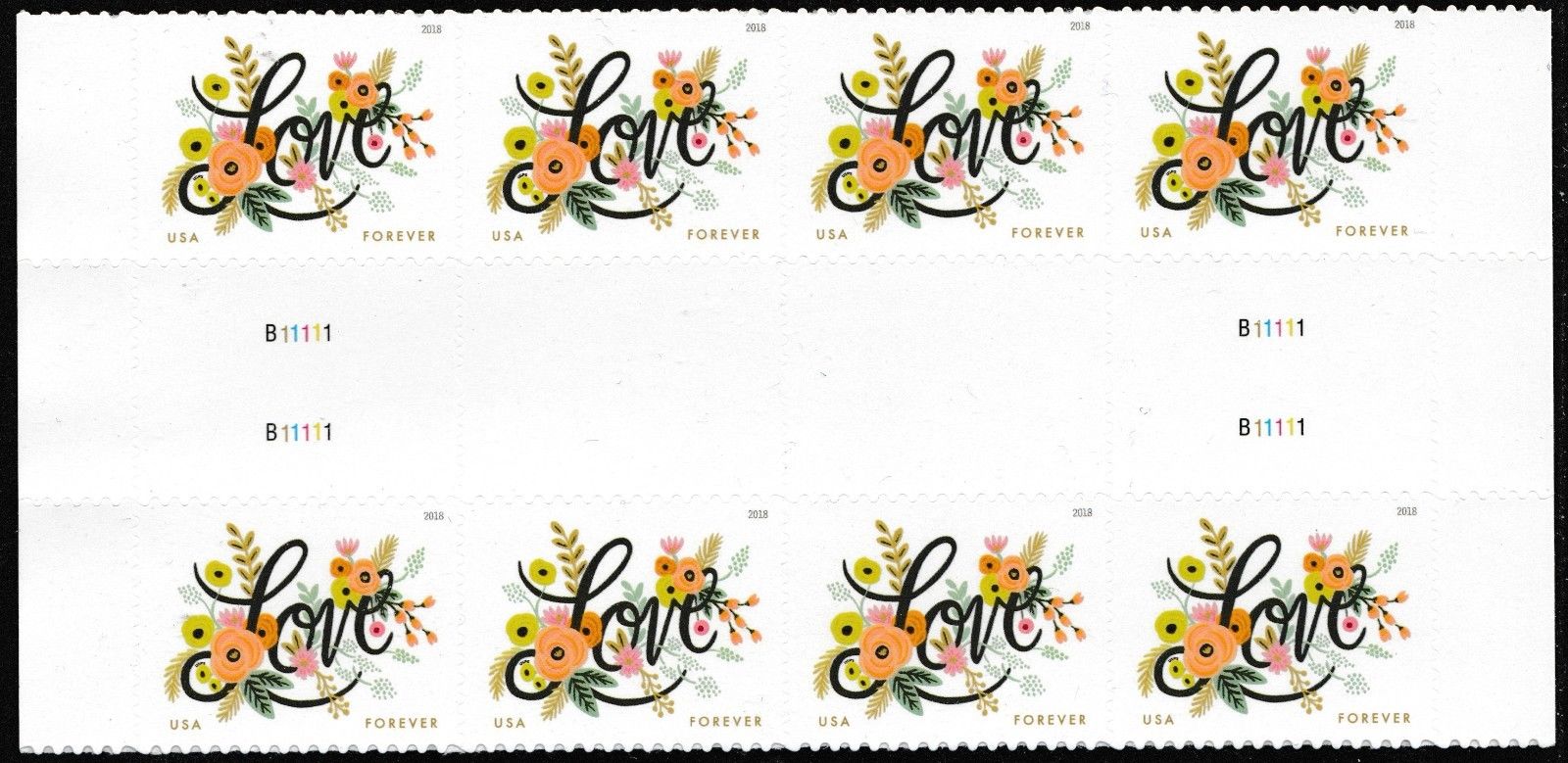 US 5255 Love Flourishes forever block (4 stamps) MNH 2018