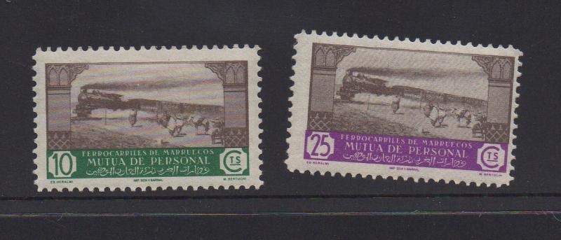 Spanish Morroco 1948  Railways 10c & 25c