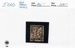 FRANCE  J24   USED     OLDER STAINED PAPER