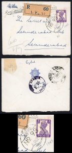 India  1943 Registered  Censored Cover