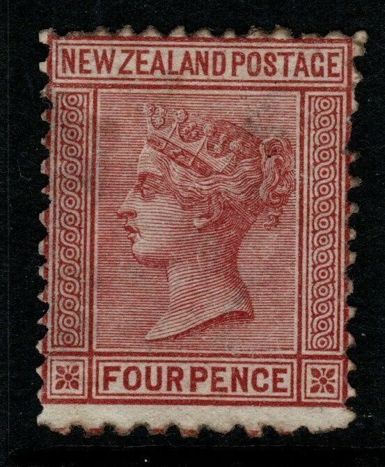 NEW ZEALAND SG175 1874 4d MAROON (PROBABLY REPAIRED) MTD MINT