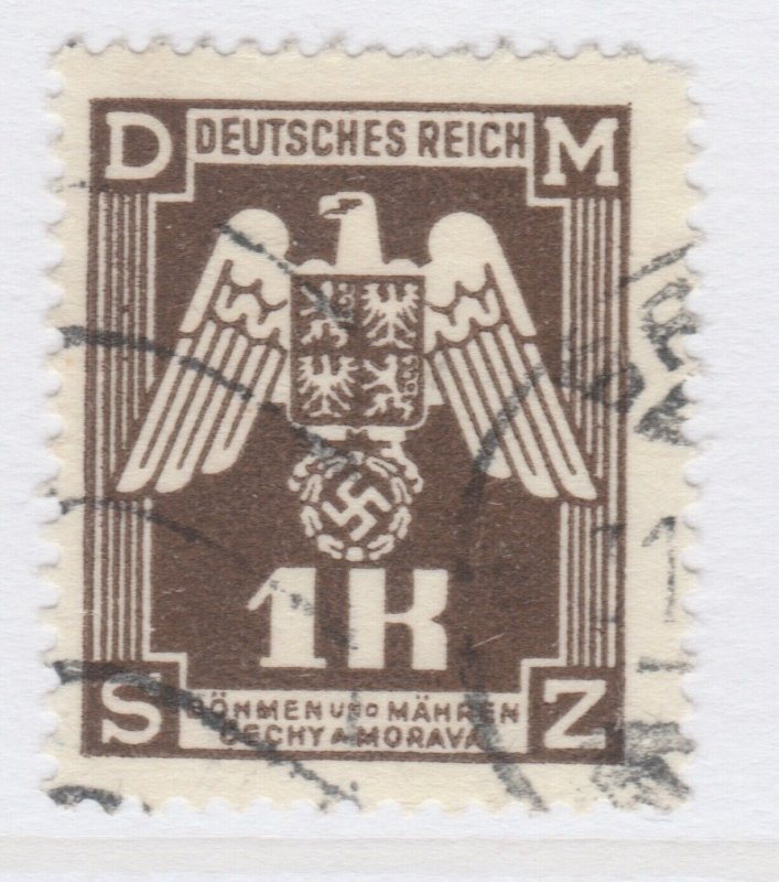 Czechoslovakia Ger. 1943 BOHEMIA AND MORAVIA 1k Used A25P42F19264 Protectorate-