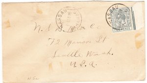 BAHAMAS cover postmarked Nassau, 2 Dec. 1919 - the 2d rate to USA