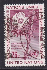 United Nations  New York  #266 cancelled 1975 wild rose ,  barbed wire  26c