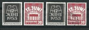 Germany Berlin 1955 Scott #9N99-9N100, #9N113-9N119,  Mint & Cancelled