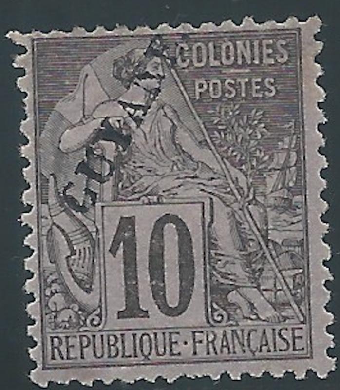 French Guiana, 1869, Scott #22, Mint, H., V.F., 10c black on lavender