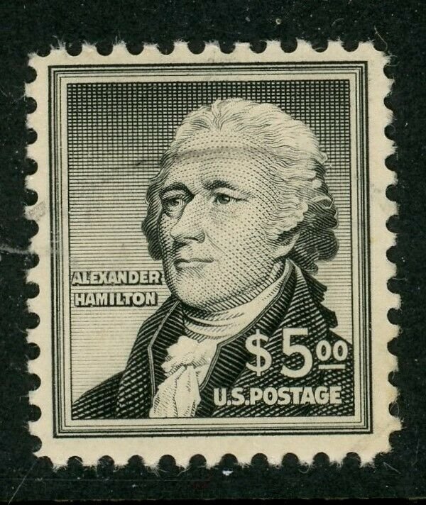 Scott 1053 Alexander Hamilton $5.00 Stamp VF Used - Very Light Cancel
