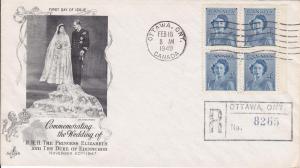 Canada # 276 Block of 4 on Registered First Day Cover