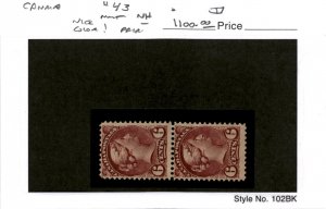 Canada, Postage Stamp, #43 Mint NH Pair, 1888 Queen Victoria Nice Color