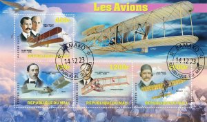MALI 2023 - Airplanes /complete set (sheets+block) - 4 scans